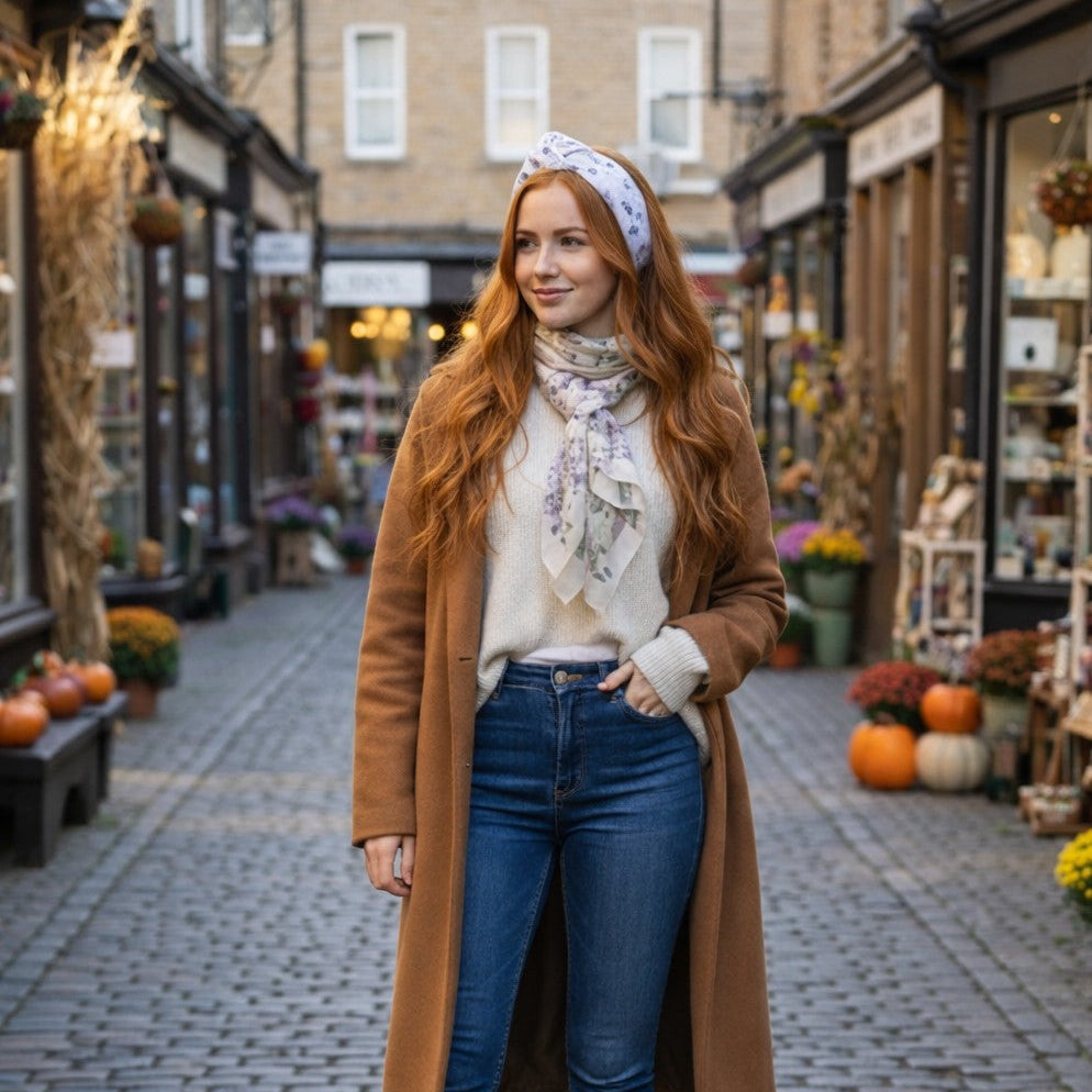 Diadema nudo flores lila