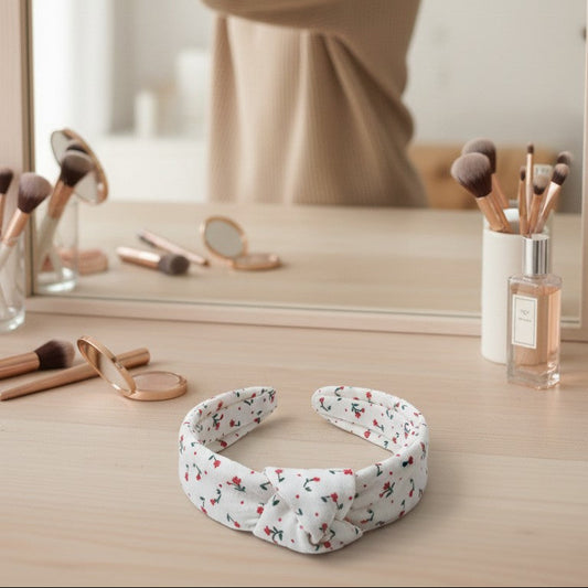 Diadema nudo flores rojas